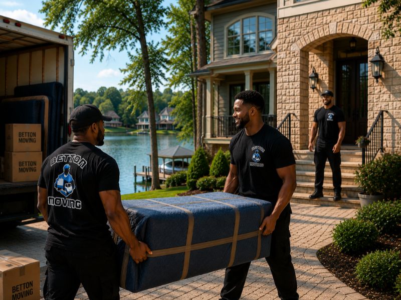 Betton Moving Company crew moving a family near Lake Conroe, Texas